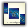 Blue Ammonite Triptych 3x30x30 76709